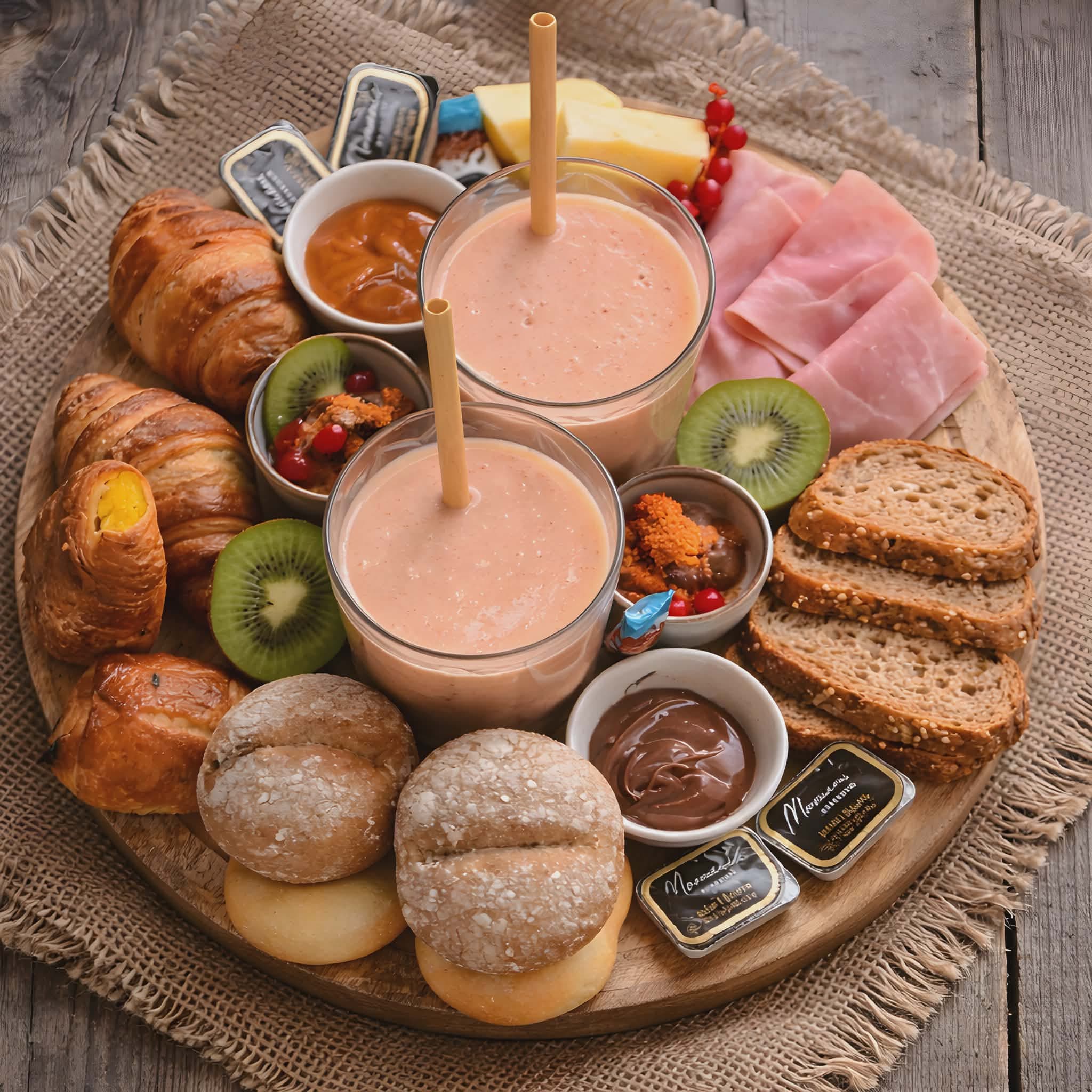 Ontbijtplank met smoothies